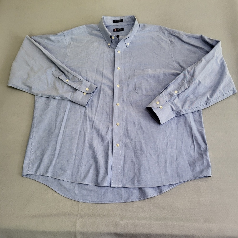 Chaps Classic Fit Long Sleeve Button Down Blue Oxford Shirt Men's 18-18.5 36/37